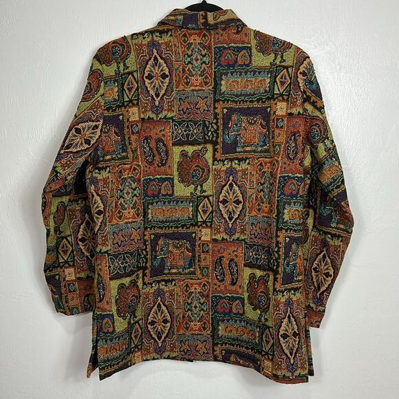 Chico's Beaded Tapestry Anniversary
Collection Cotton Blend Jacket Size M - Picture 6 of 11